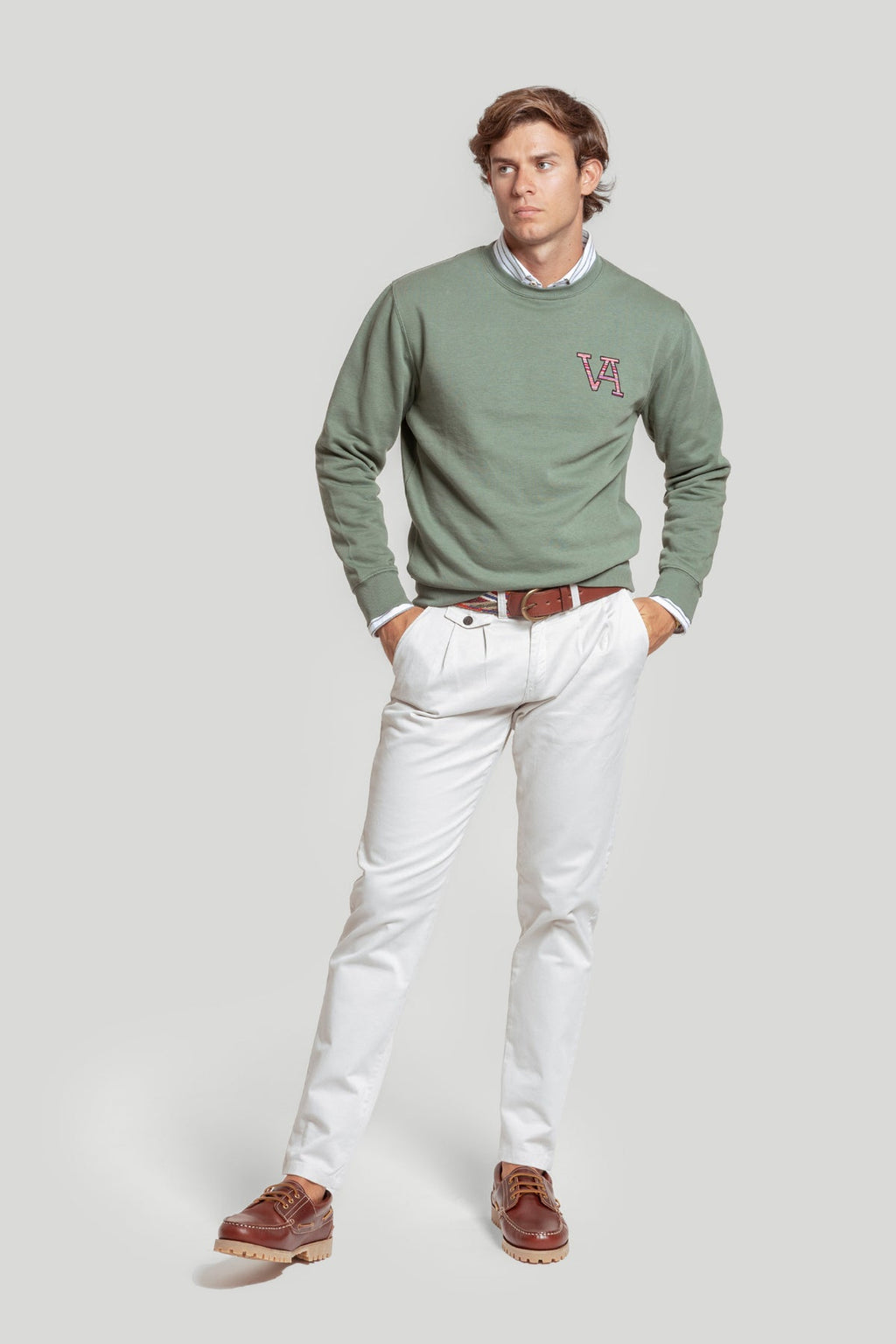 Sudadera la vaquera verde hoja sin capucha