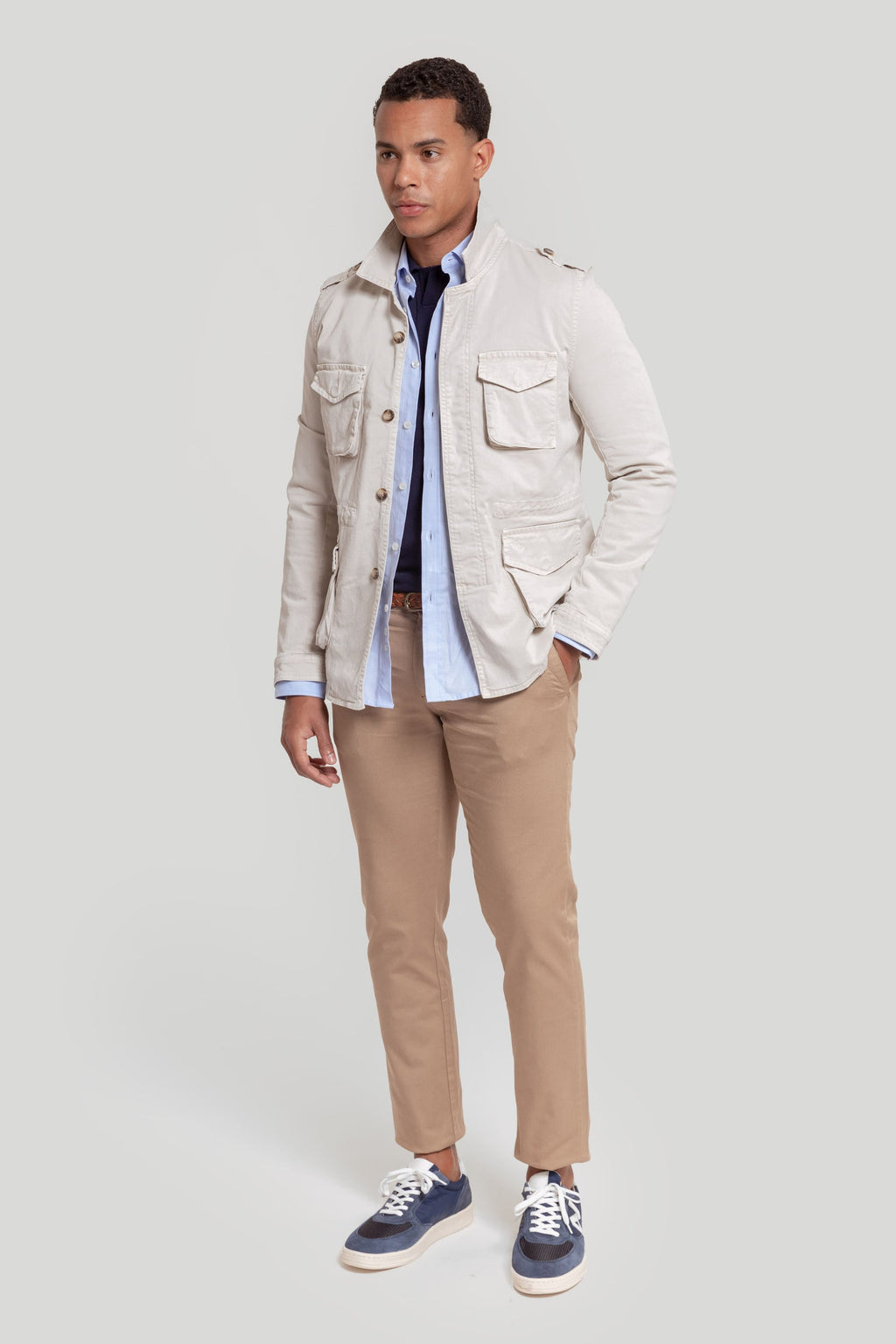 Chaqueta beige a la vaquera