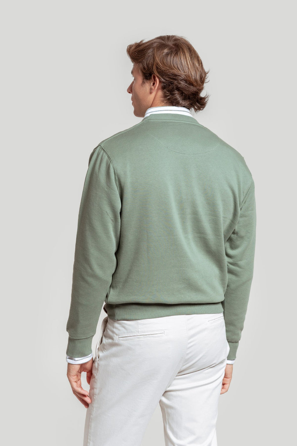 Sudadera la vaquera verde hoja sin capucha