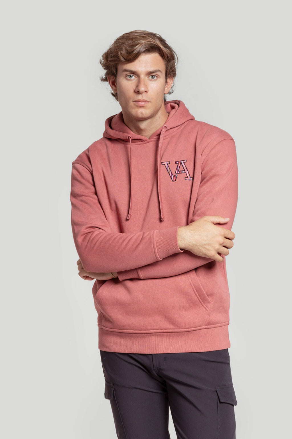 Sudadera la vaquera con capucha color teja
