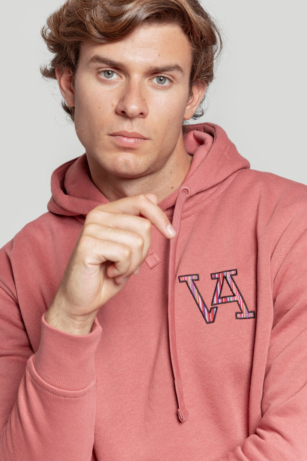 Sudadera la vaquera con capucha color teja