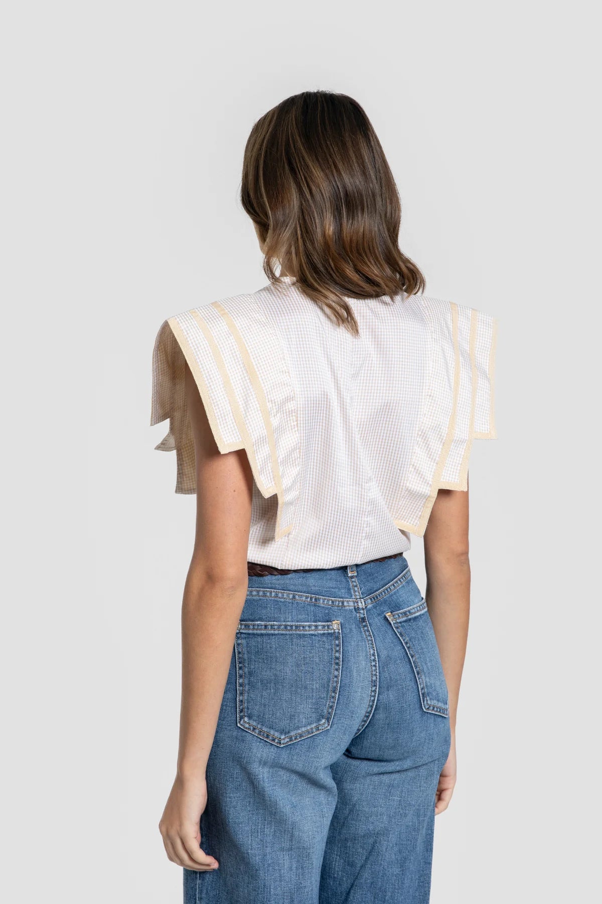 Blusa Mangas Vainilla Vichy