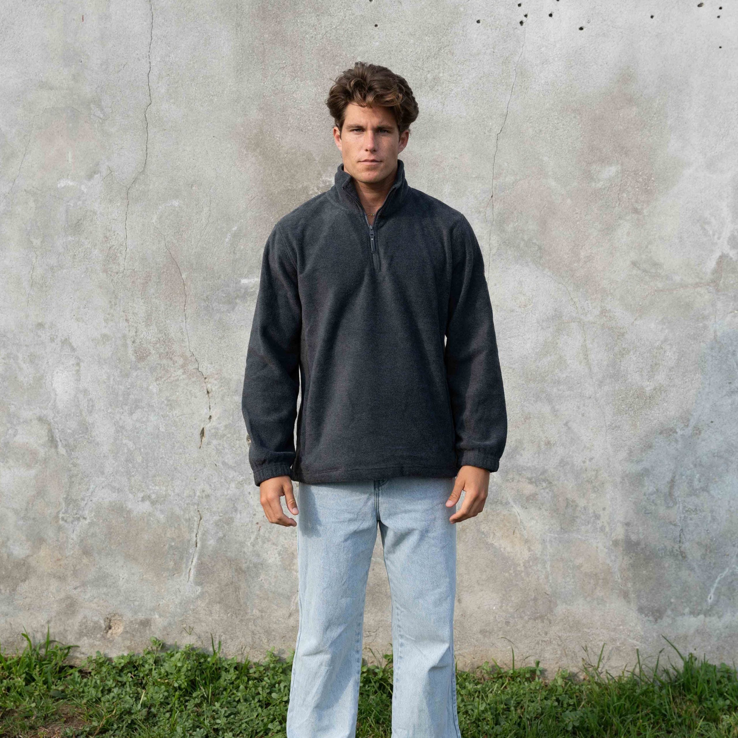 Polo polar half zip gris oscuro wearings