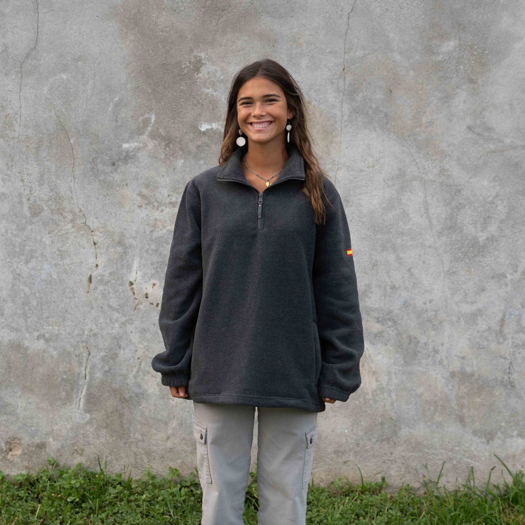 Polo polar half zip gris oscuro wearings