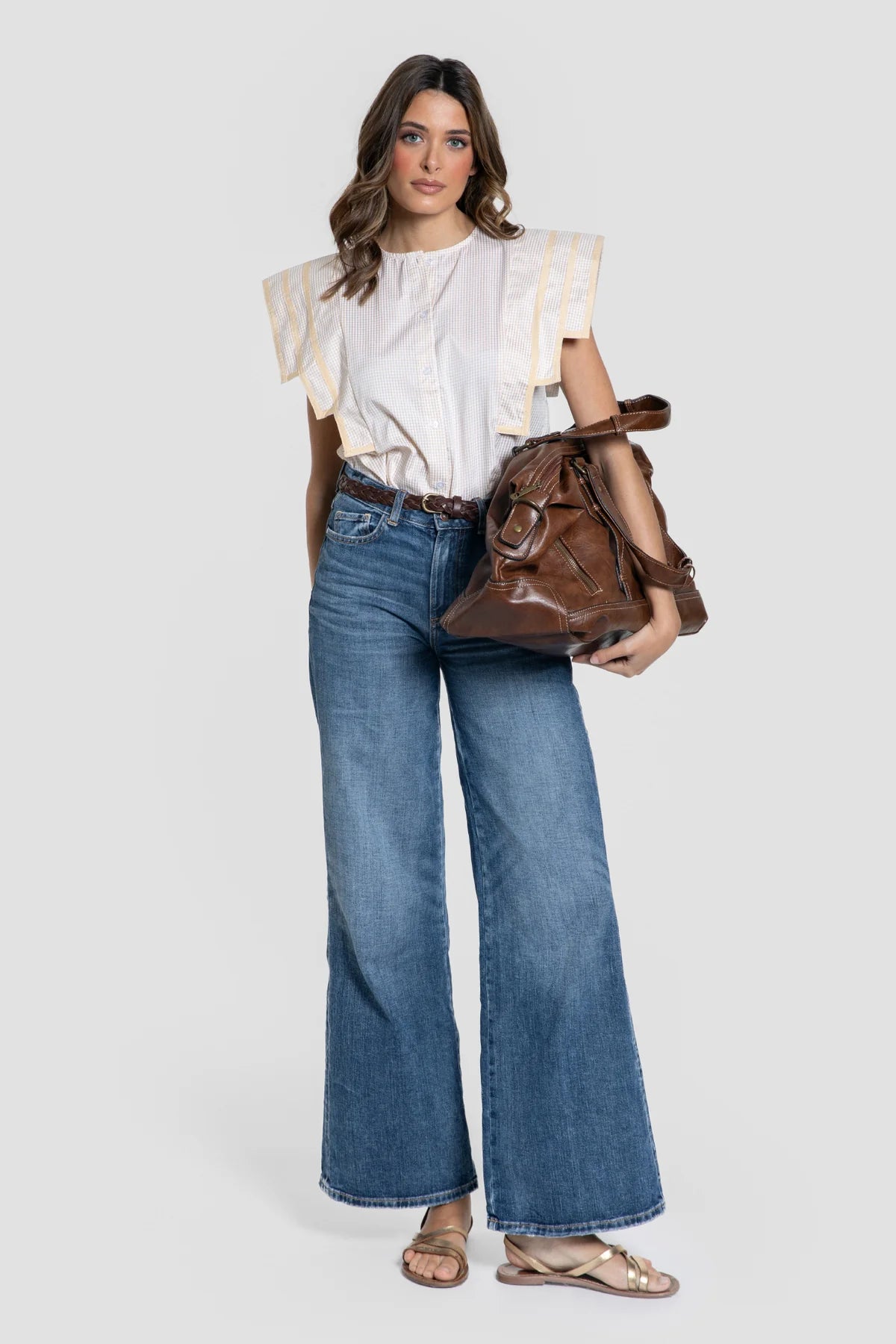 Blusa Mangas Vainilla Vichy