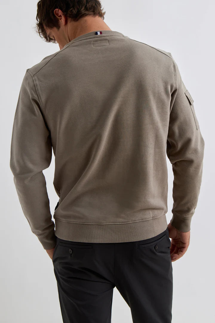 Sudadera williot con bolsillo beige
