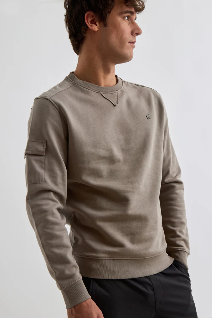 Sudadera williot con bolsillo beige