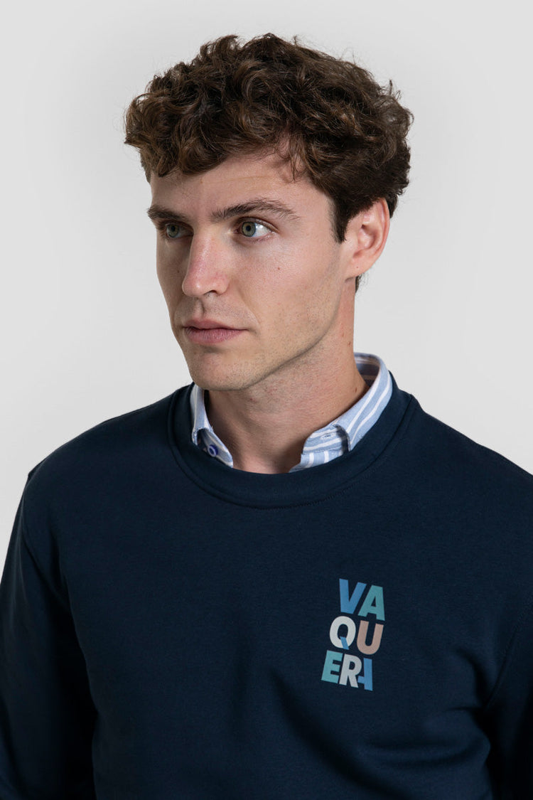 Sudadera la vaquera azul marino estampado