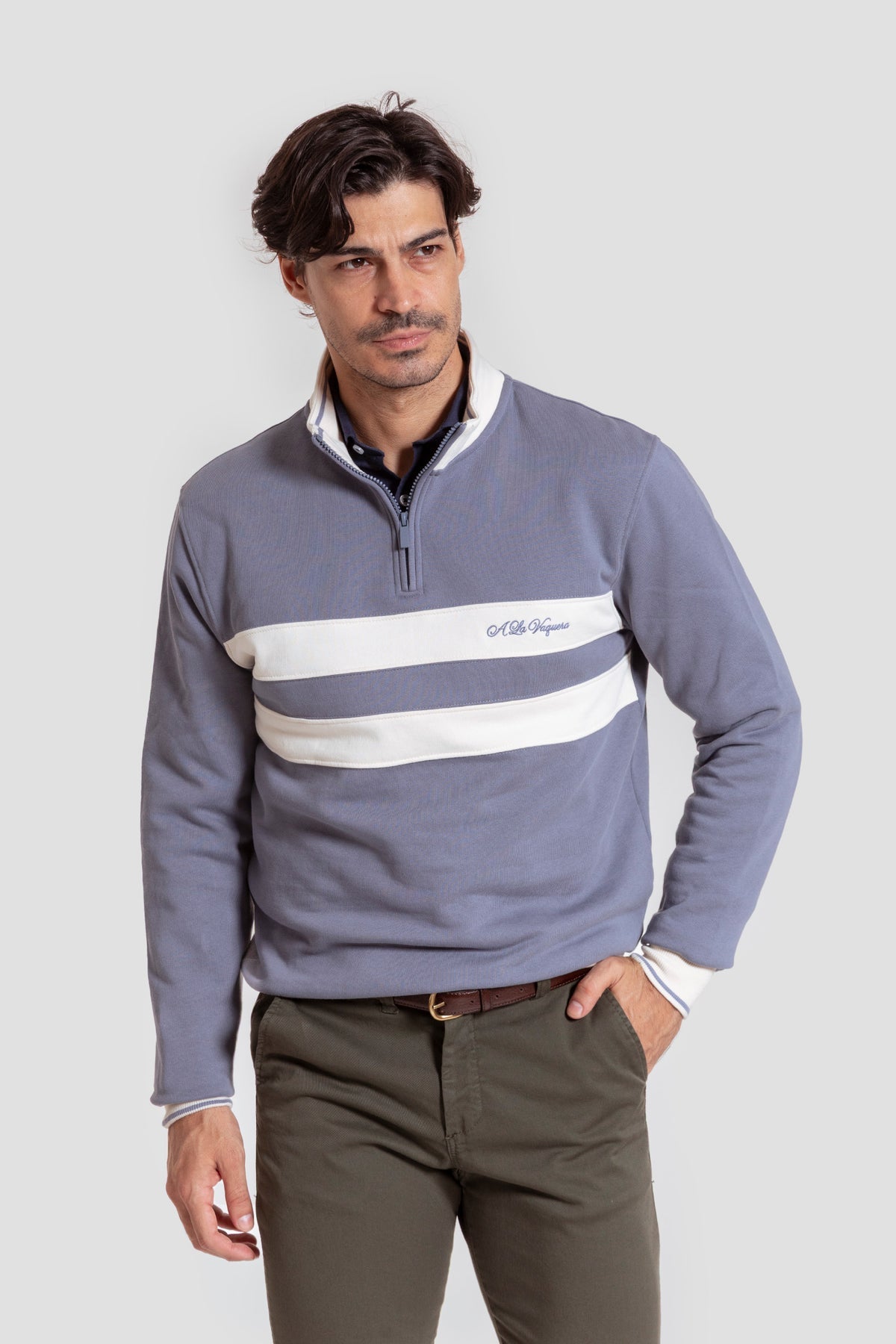 Sudadera rayas azul noche la vaquera